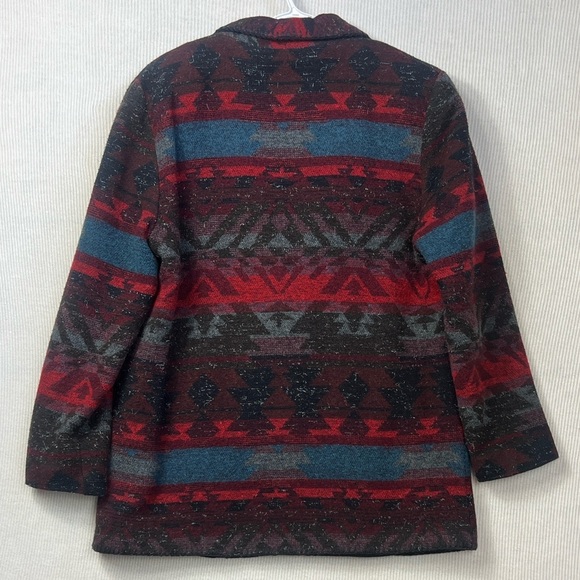 Coldwater Creek Women’s MEDIUM Wool Blend Blazer Aztec Southwestern - Picture 6 of 9